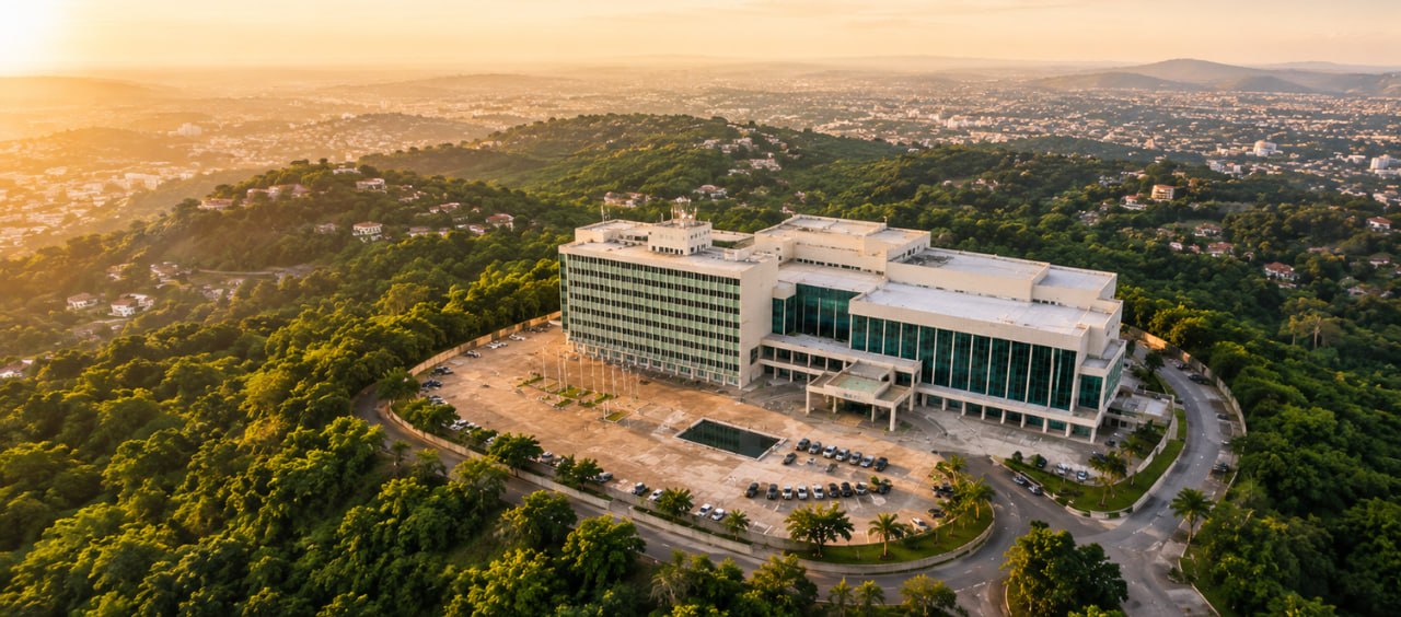 Vue aérienne du Congress Palace de Yaounde pour PROMOTE 2026